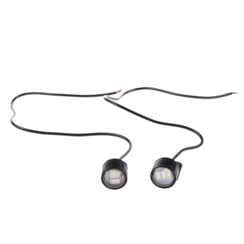 Đèn Led 3 Bóng Tín Hiệu Ánh Sáng Trắng/Đỏ Gắn Gương Chiếu Hậu Cho Xe Máy