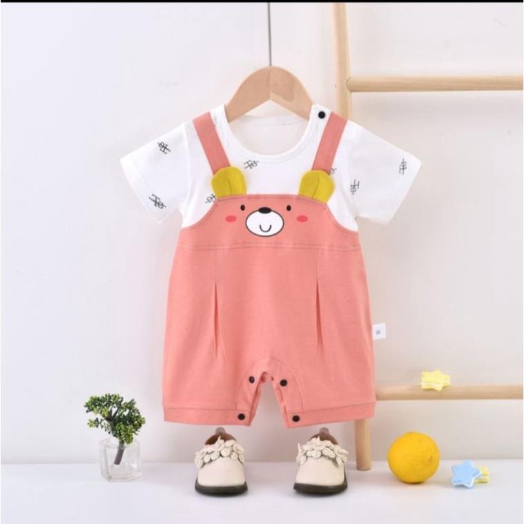 body yếm gấu cotton ngắn tay cho bé trai/gái