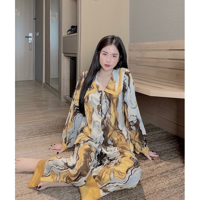 đồ bộ mặc nhà tay dài mango ảnh thật.