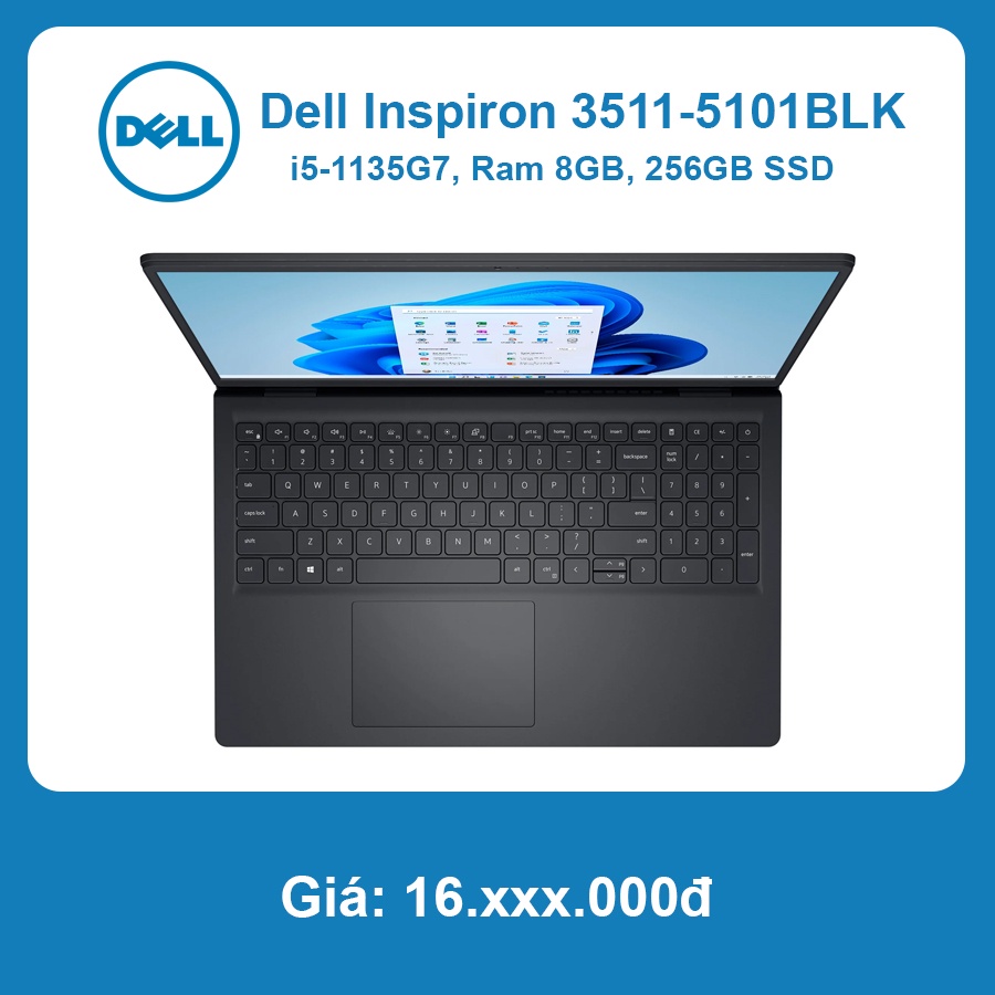 Laptop Dell Inspiron 3511-5101BLK-PUS (i5-1135G7/ 8GB/ 256GB SSD/ W11)