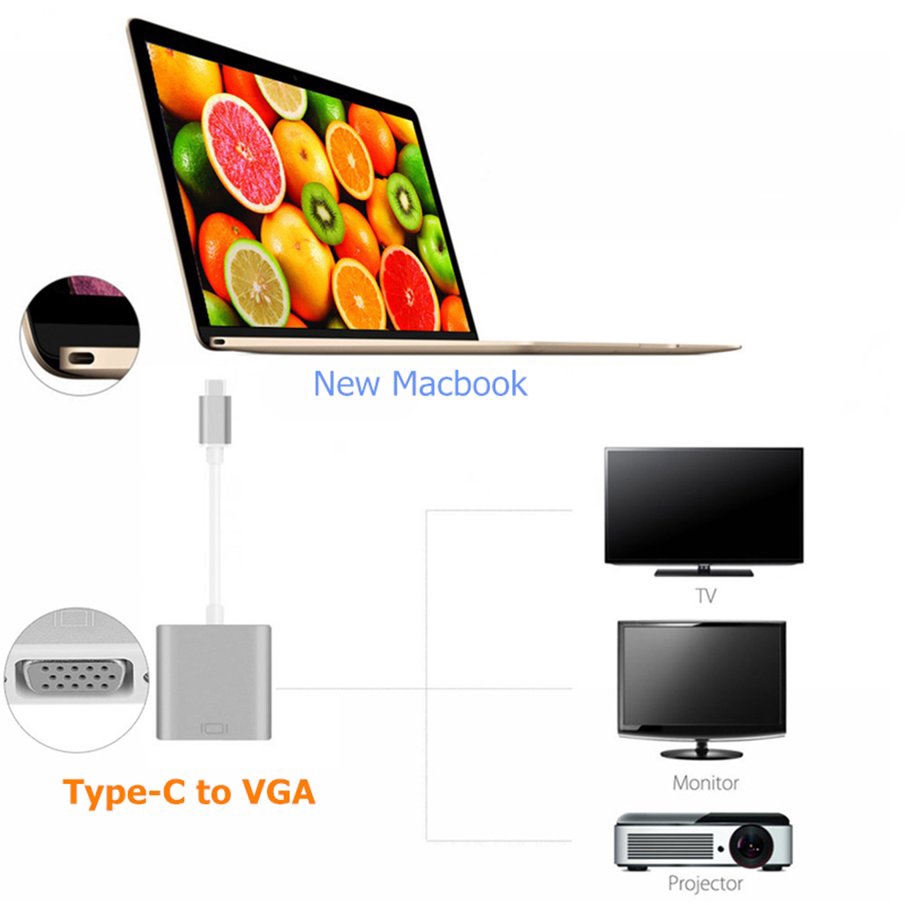 Cáp Chuyển Đổi Usb Type C Thunderbolt 3 Sang Vga Cho Macbook