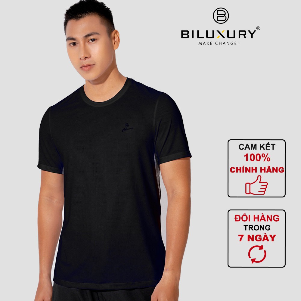 Áo phông nam thể thao Biluxury thun lạnh slimfit chuẩn form trẻ trung năng động 5APKT001GHT