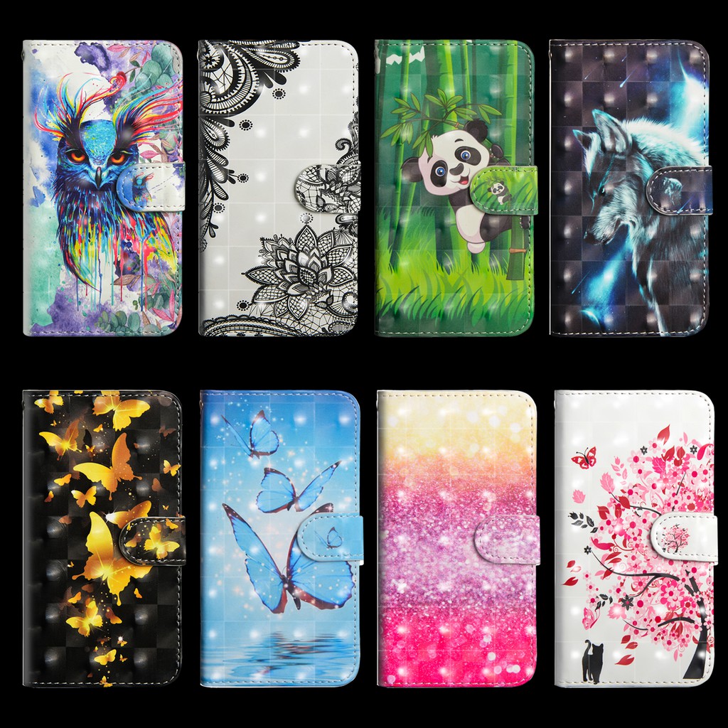 Bao da điện thoại di động Samsung Galaxy J330 J530 J730 J3 J5 J7 Pro 2017 Flip Cover 3D Painted Leather Phone Case