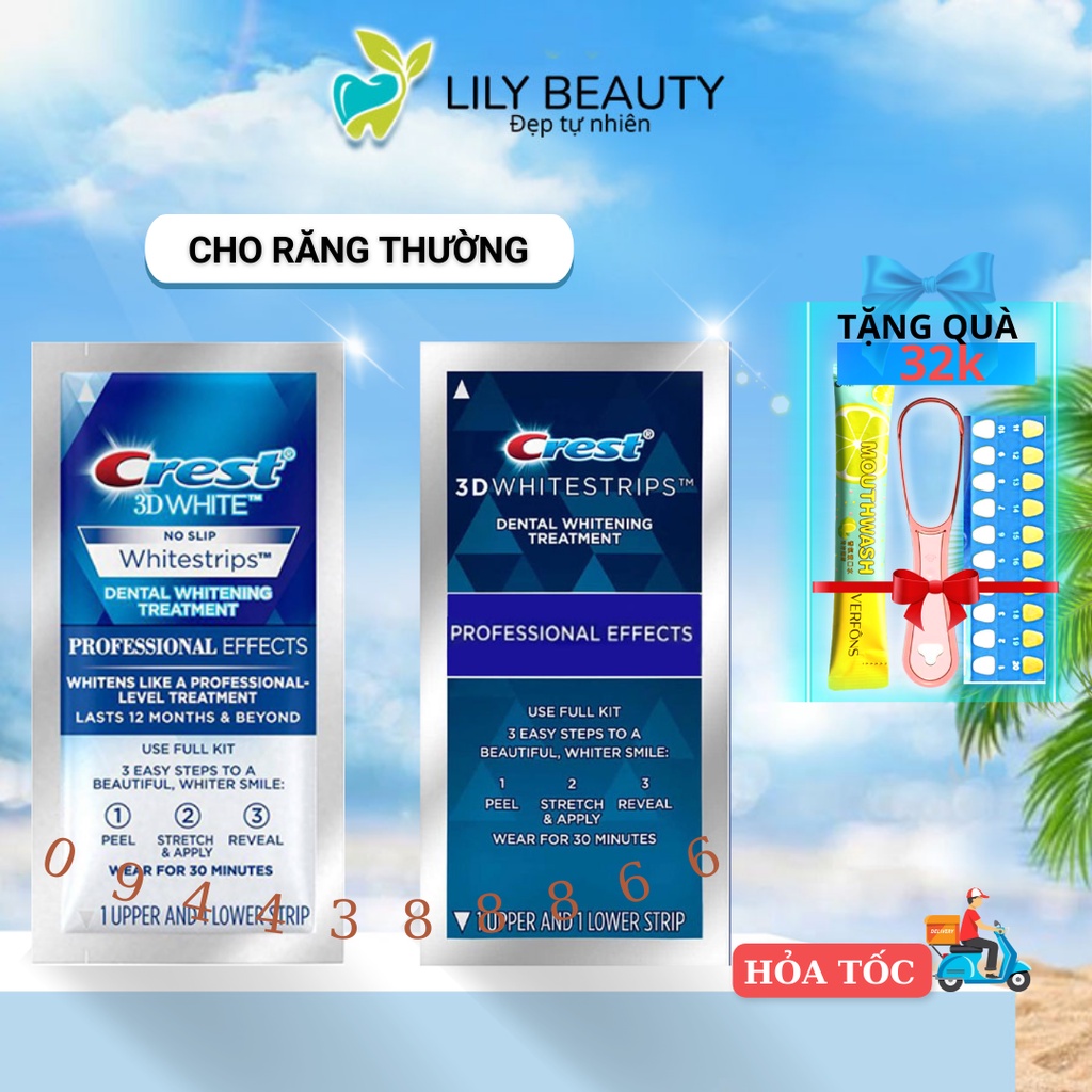 Miếng dán trắng răng Crest Professional Effects Combo 7 gói  – Giúp răng trắng sáng tự nhiên | BigBuy360 - bigbuy360.vn