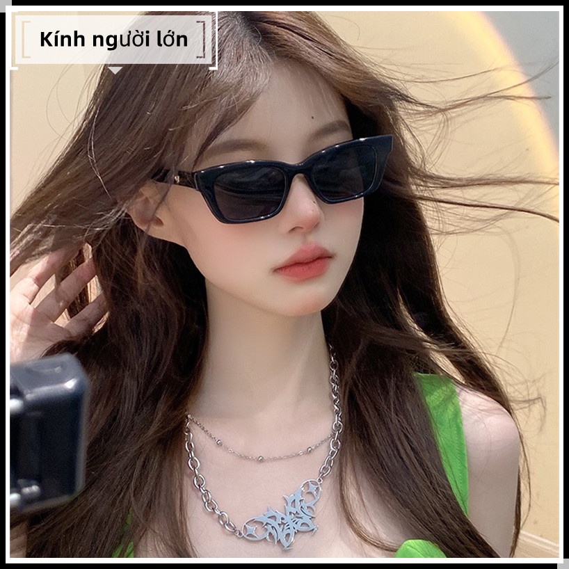 Kính Râm Nam Nữ gọng vuông nhỏ cổ điển Bouncy,Streetstyle Âu mỹ nhiều màu mã H1969