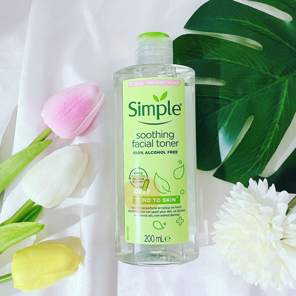 Combo Nước Tẩy Trang Simple Và Toner Nước Hoa Hồng Chính Hãng - Micellar Wtater + Toners Cho Da Dầu Mụn Skincare Dezy