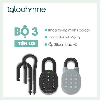 [COMBO 3 TRONG 1] Ổ Khóa Thông Minh Igloohome - Còng dài linh hoạt - Silicon bảo vệ - Padlock