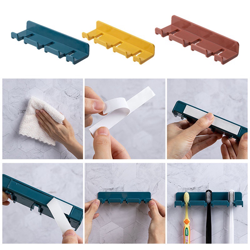 Giá Treo Bàn Chải Đánh Răng Gắn Tường Không Cần Khoan Tiện Dụng