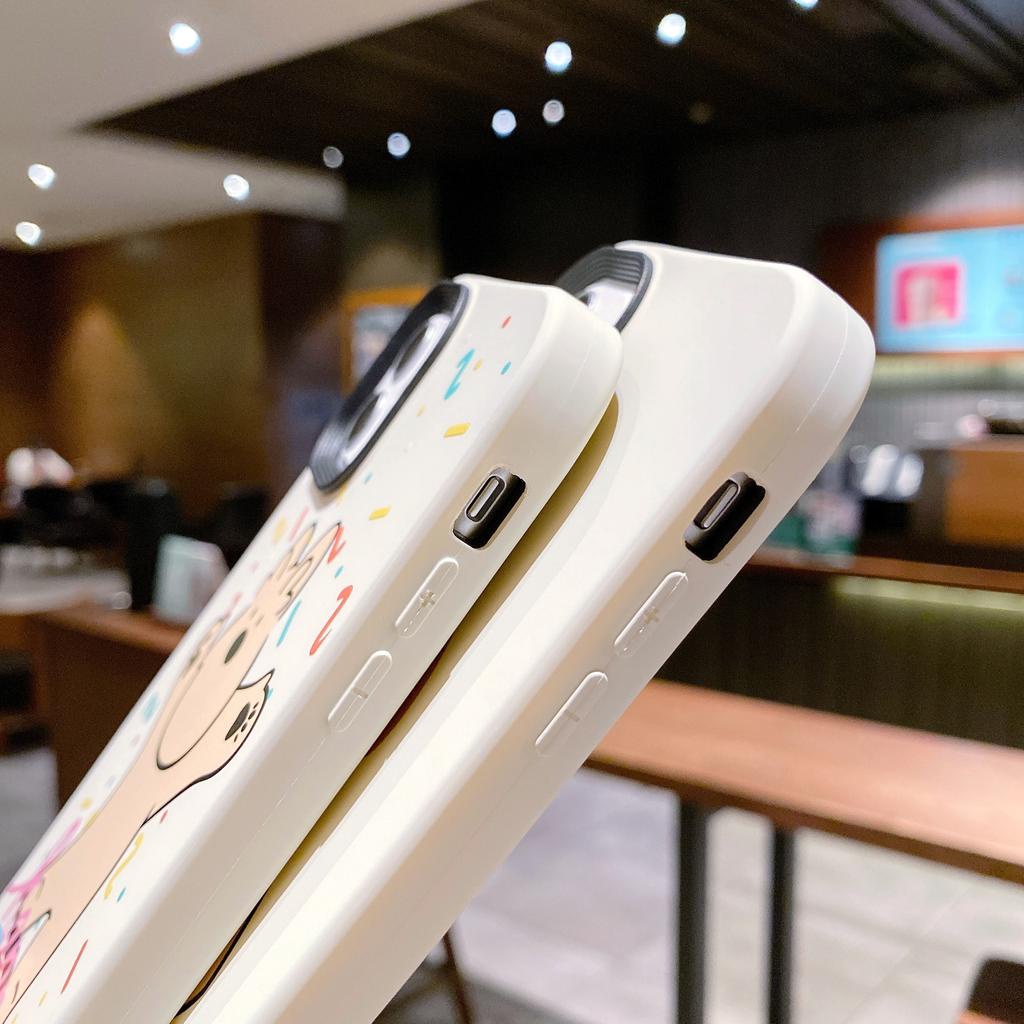 Ốp Điện Thoại Viền Cong in Hình Chú Chó Vui Vẻ 3 Trong 1 Cho iPhone 13Promax 12 11 7Plus X Xs Max XR 8 7