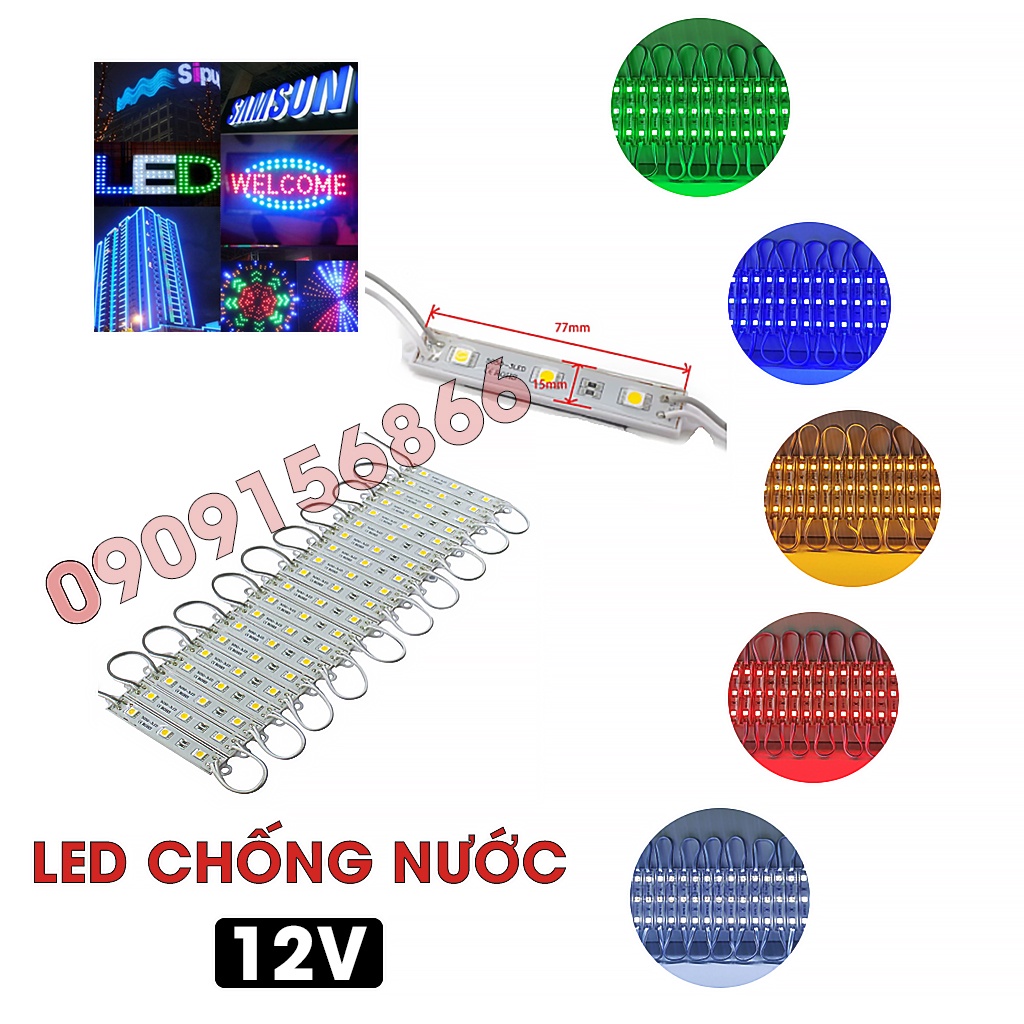 Đèn Led hắt 3 bóng 5054 , điện 12v