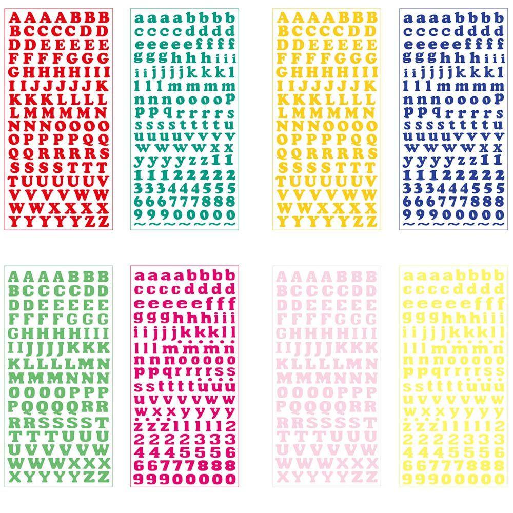 OCEANMAP Sticker Dán Trang Trí Album Ảnh Họa Tiết Chữ Cái Và Con Số Theo Phong Cách Retro Sáng Tạo