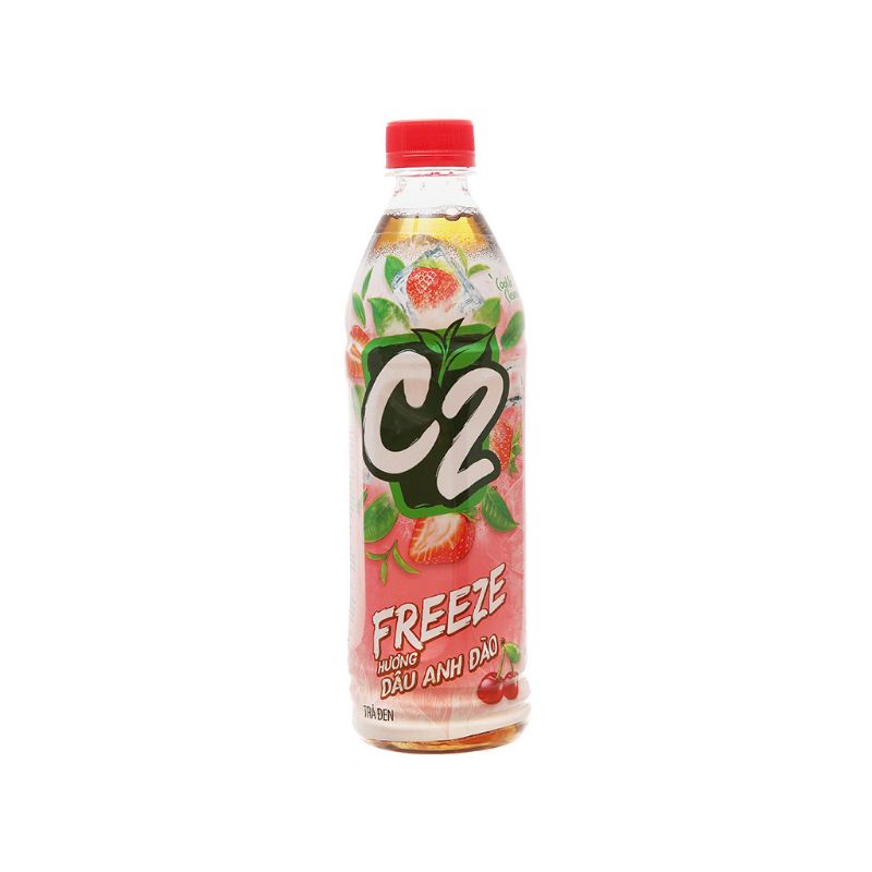 Nước giải khát Trà đen C2 Dâu anh đào/ chanh tuyết/ dưa lưới bạc hà Freeze 455ML