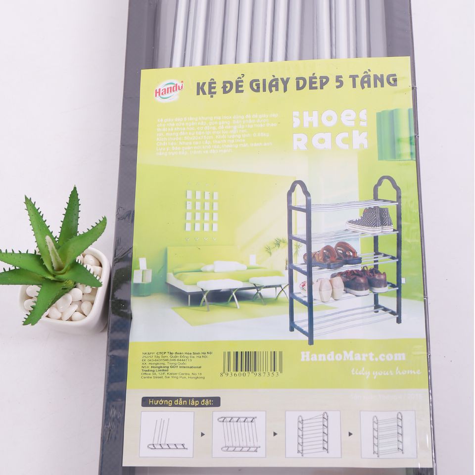 Kệ để giày dép inox cao cấp 5 tầng tiện dụng