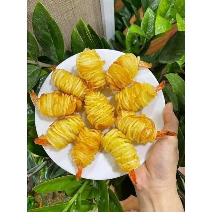 Tôm Cuộn Khoai Tây _Khay 10 Cuộn –Chiên, Ăn Vặt Mới lạ