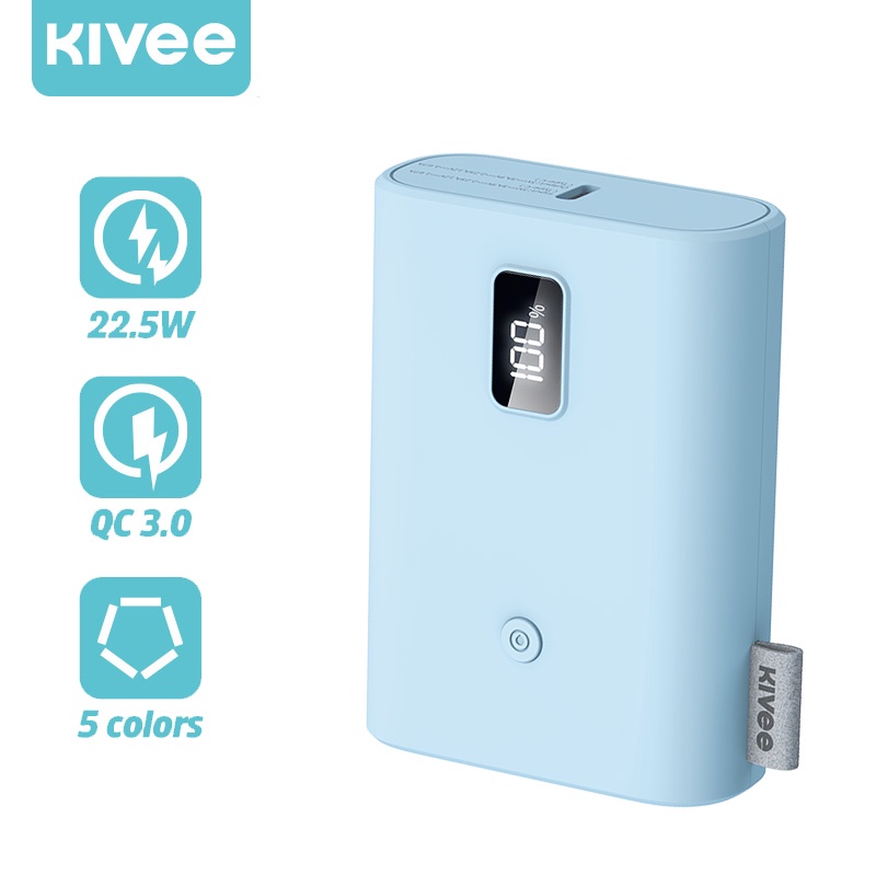 Sạc dự phòng KIVEE PF23P 10000mAh Macaron tích hợp 4 cổng sạc + đèn LED hiển thị nguồn cho iPhone Huawei Samsung Xiaomi