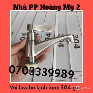 Vòi lavabo vòi rửa mặt lạnh inox 304 cao cấp - Kiểu tay gạt