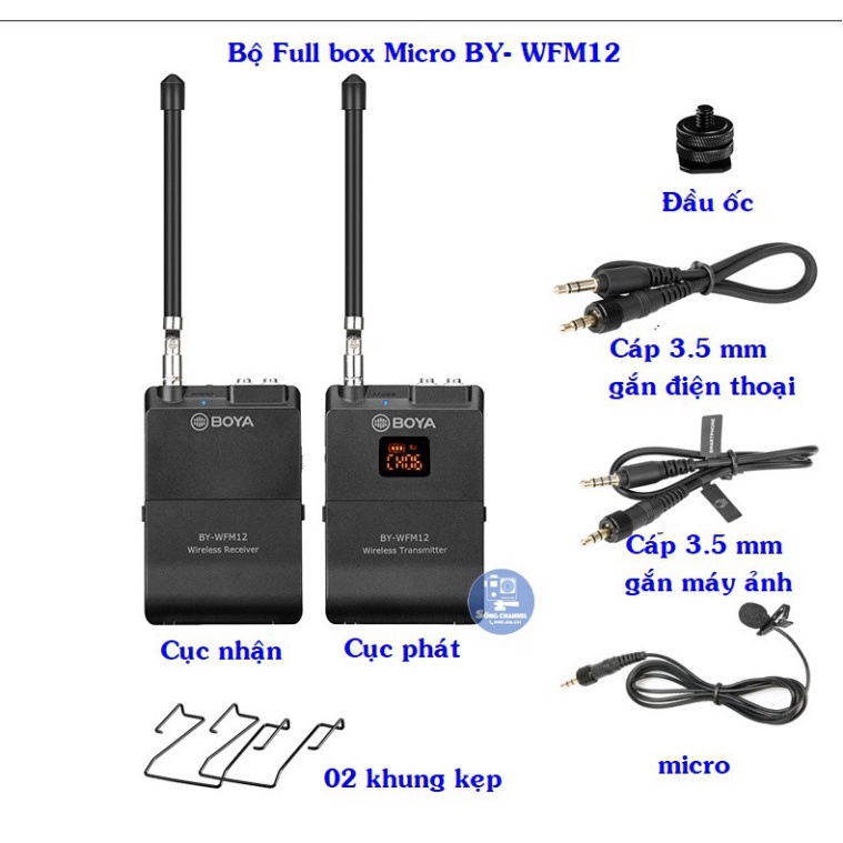 Boya BYWFM12 Micro Thu Âm Không Dây Cao Cấp