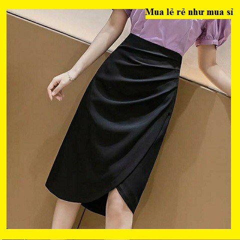 Chân váy bút chì dáng dài❤️FREESHIP❤️Chân váy công sở bèo nhún lệch-may theo số đo