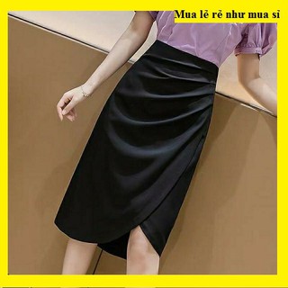 Chân váy bút chì dáng dài❤️FREESHIP❤️Chân váy công sở bèo nhún lệch-may theo số đo