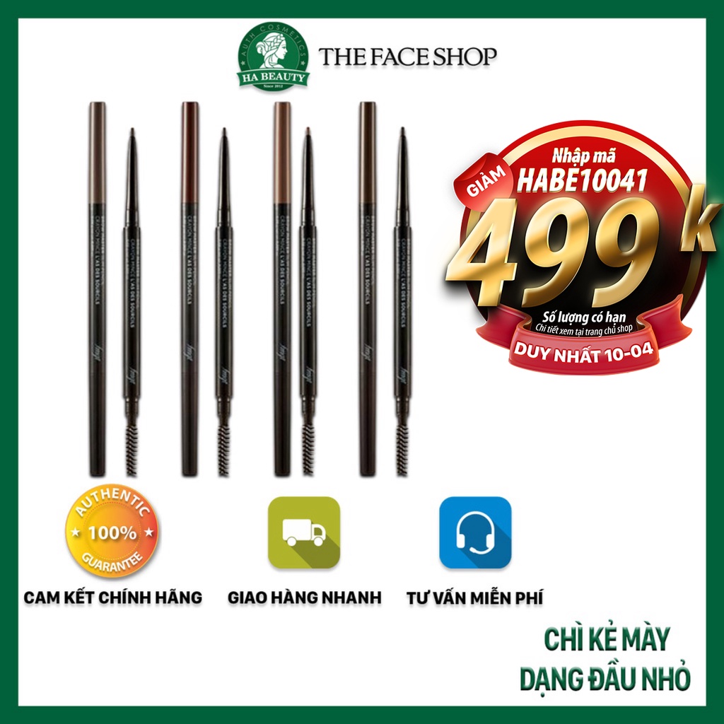 Chì kẻ mày dạng đầu nhỏ trang điểm chân mày lông mày The Face Shop fmgt Brow Master Slim Pencil 0.05g