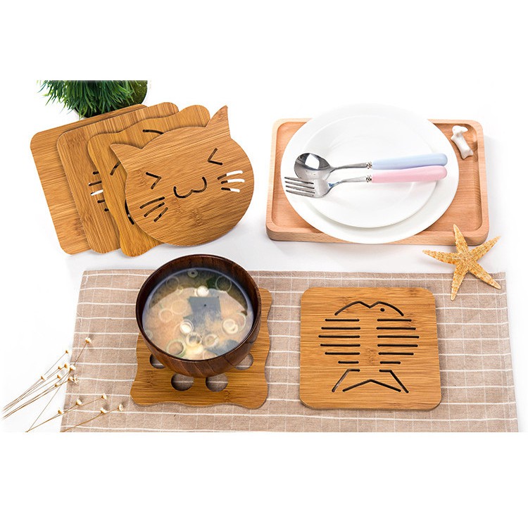 [LOẠI LỚN] Rế Đế Lót Nồi Bằng Gỗ Chịu Nhiệt Loại Lớn Tiện Dụng 14.5x14.5cm