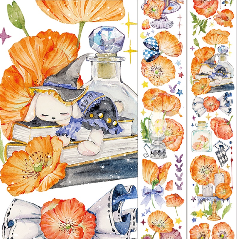 Đoạn chiết hình dán washi thỏ