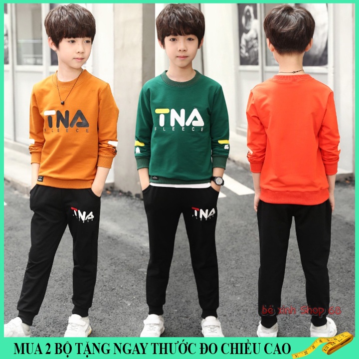 Bộ thu đông bé trai 14-45kg, quần áo thu đông cho bé trai 4-15 tuổi TNA sành điệu cá tính, hàng may kĩ.TNA68