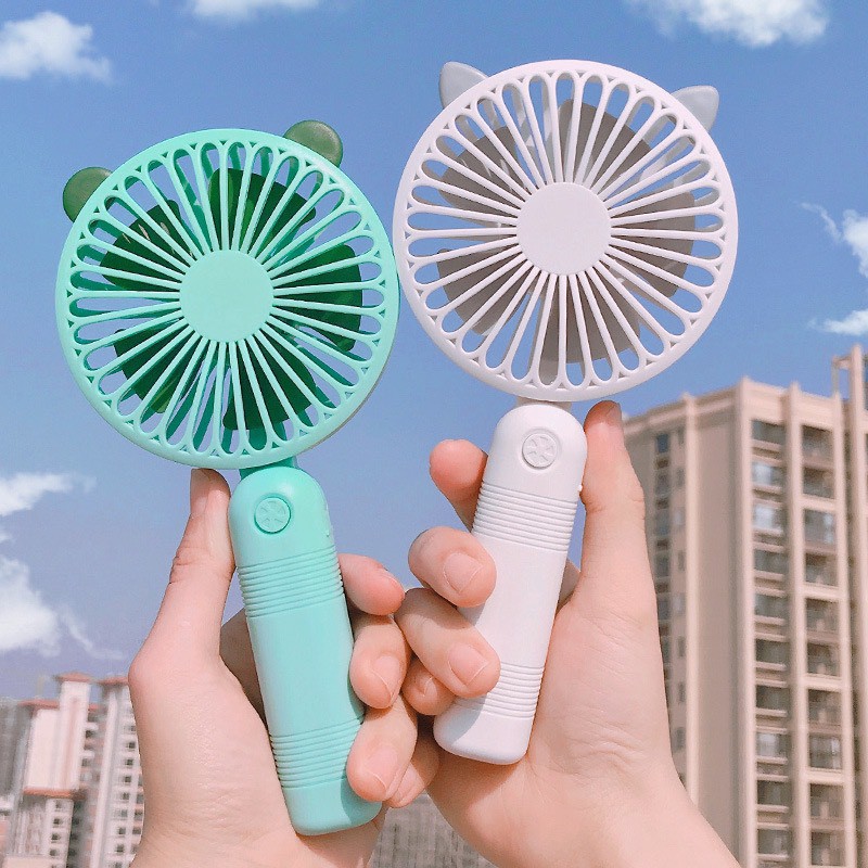 Quạt cầm tay Mini tích điện gập 90 độ mã G8800 hình tai thú | BigBuy360 - bigbuy360.vn