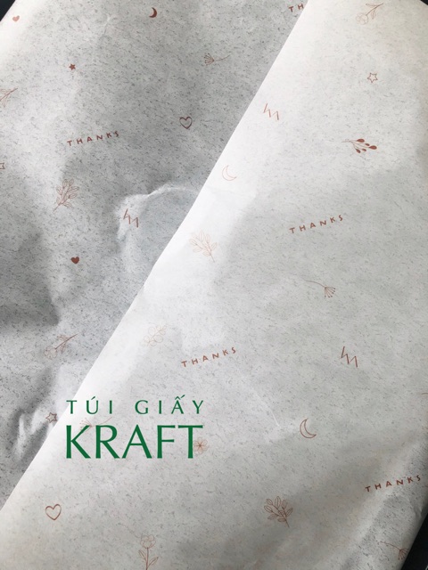 Giấy Pelure trắng in hoạ tiết Nâu 39 x 64cm, giấy gói hàng