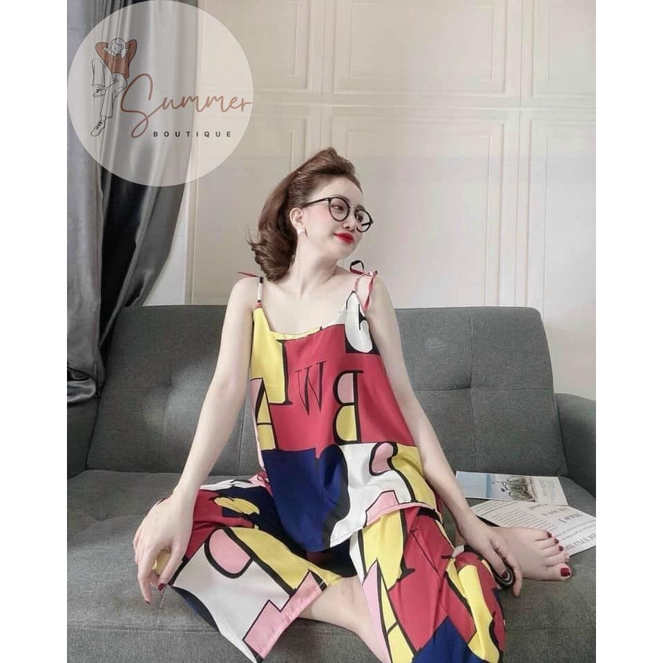 Pijama lập thể dài lụa mango