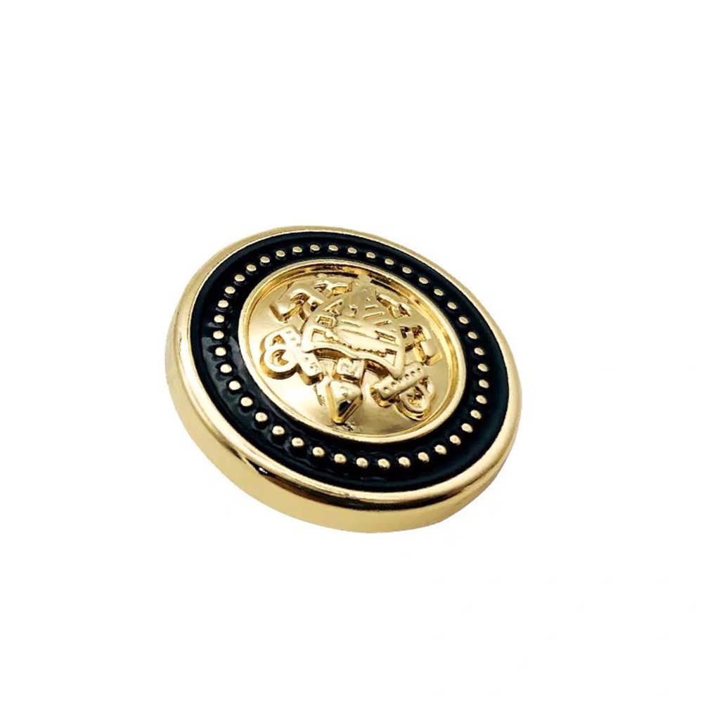 10 cái / lô 15/20 / 25mm Nút cổ điển cho áo Nút trang trí mạ vàng đen cho quần áo Vật dụng may và Nút phụ kiện