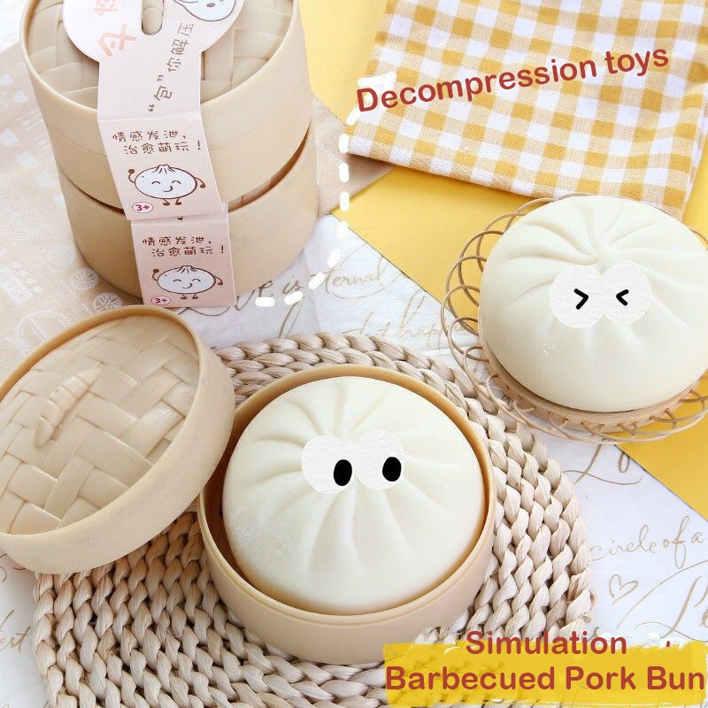 Đồ Chơi Mềm Giảm Stress Hình Dáng Bánh Bao Độc Đáo
