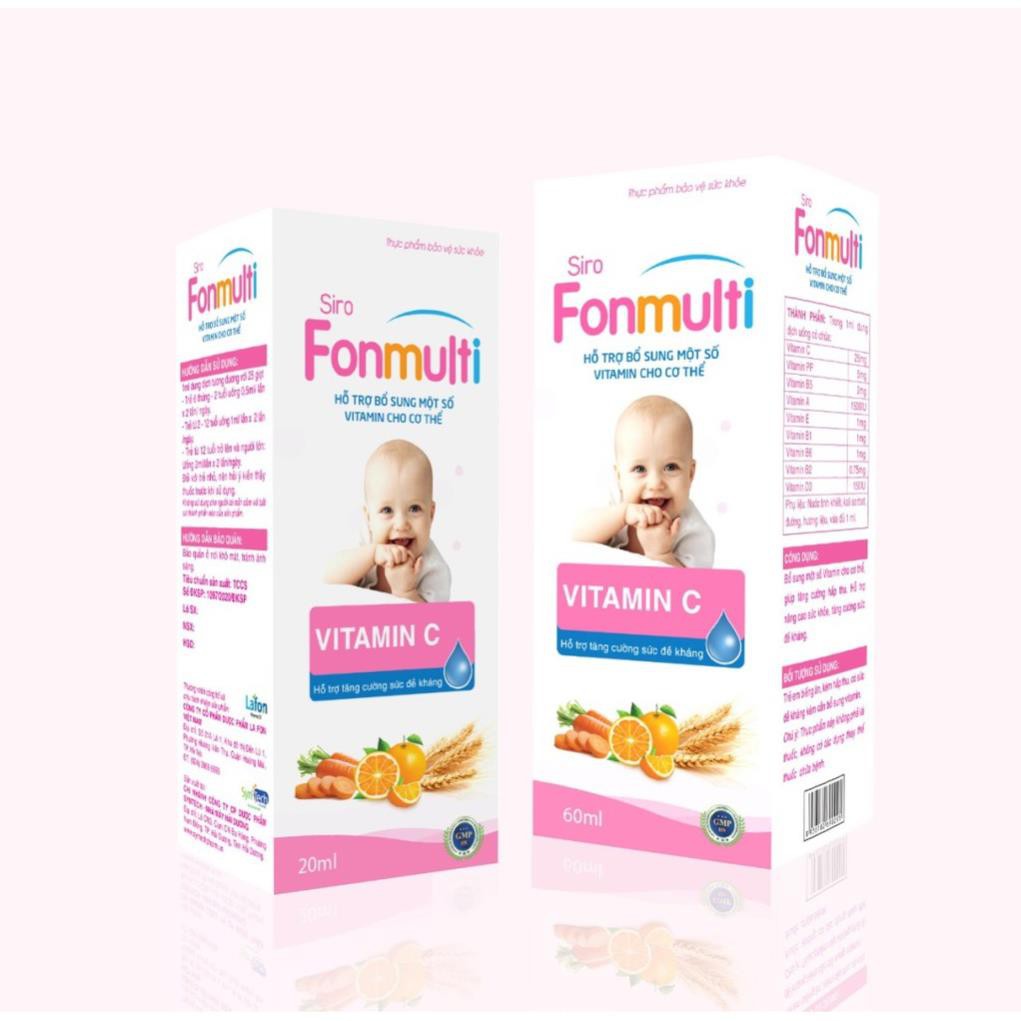 Siro bổ sung vitamin Fonmulti 20ml giúp tăng cường hấp thu và đề kháng Hàng Chính Hãng Công Ty