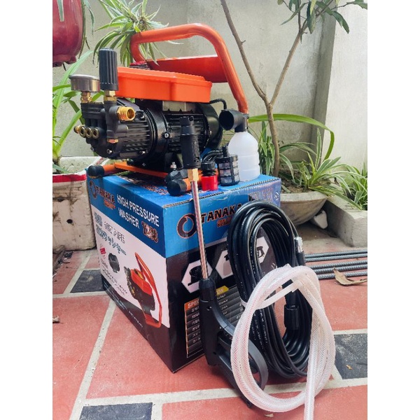 Máy rửa xe tanaka áp lực cao 🔥 CHÍNH HÃNG 🔥 Tặng bình xịt tuyết Hàng chính hãng  dây áp lực