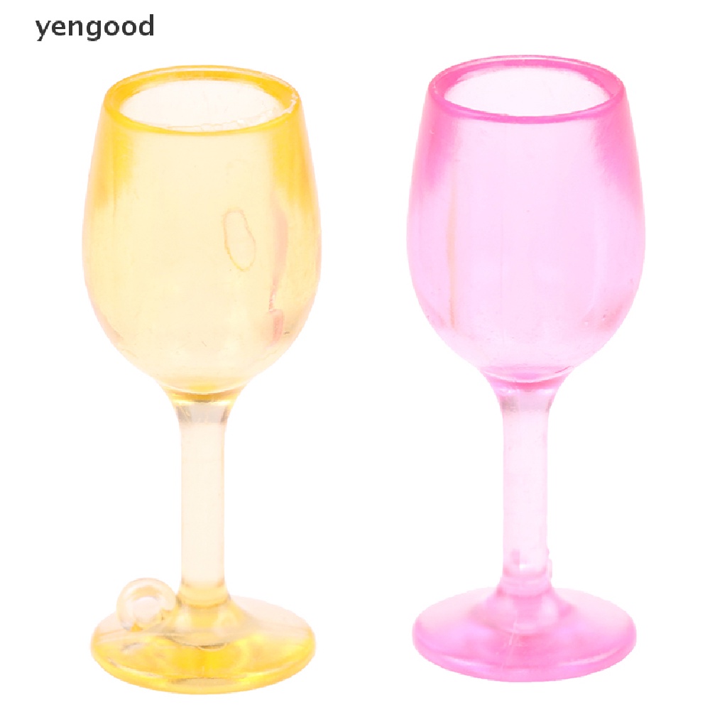 (ydWR) 5 Ly Thủy Tinh Uống Rượu Thu Nhỏ 1: 12 Đầy Màu Sắc Trang Trí Nhà Búp Bê Quán Bar