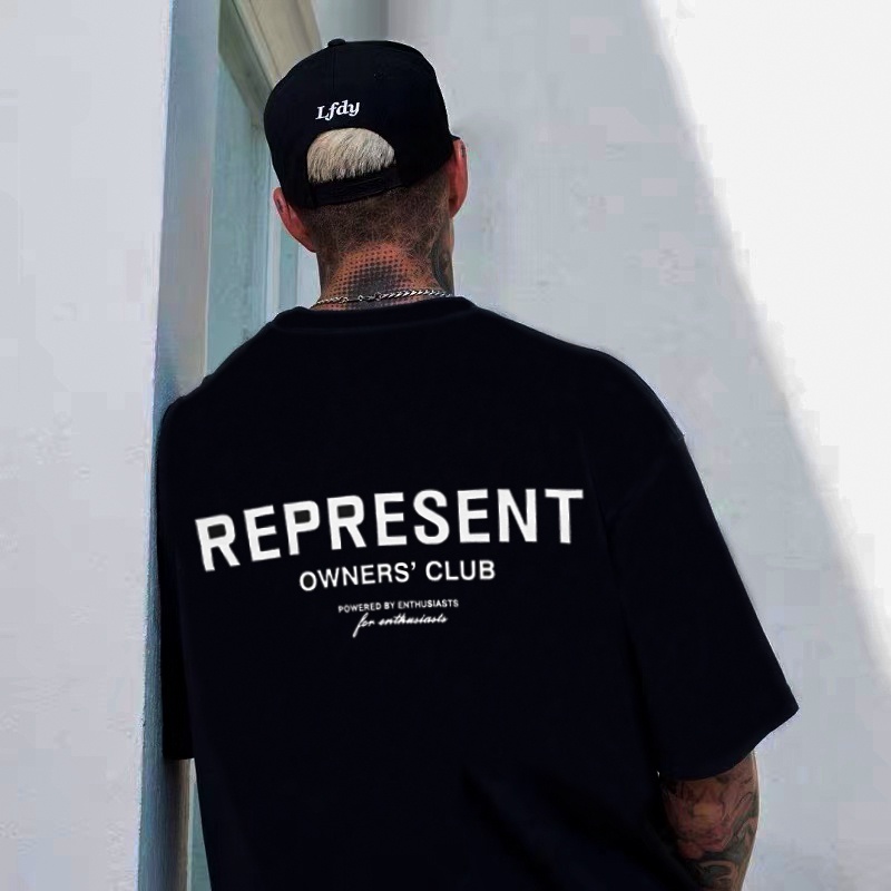 Áo from rộng nam nữ Represent vải cotton áo thun nam nữ có cổ tay lỡ unisex Semir