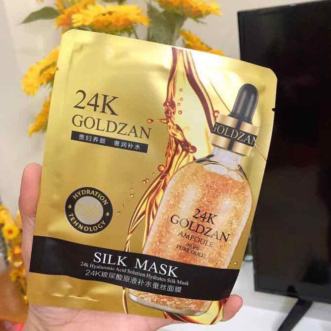 Hộp Mặt Nạ Lụa 24k Goldzan Silk Mask Chính Hãng Hàn Quốc (hộp 10 miếng)