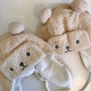 ( Mũ em bé ) Mũ lông ấm ấp Gấu con 6m - 24m