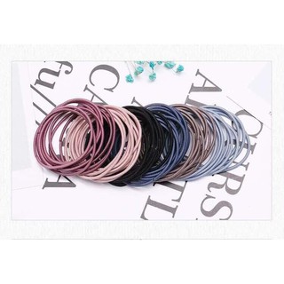 Set 100 chiếc chun cột tóc trơn nhiều màu