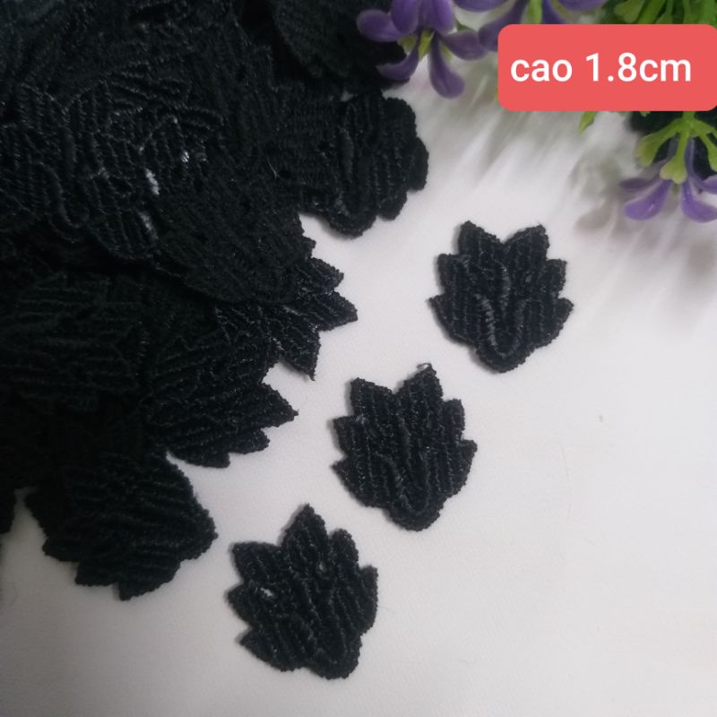 Hình và hoa thêu chỉ cotton trang trí thủ công