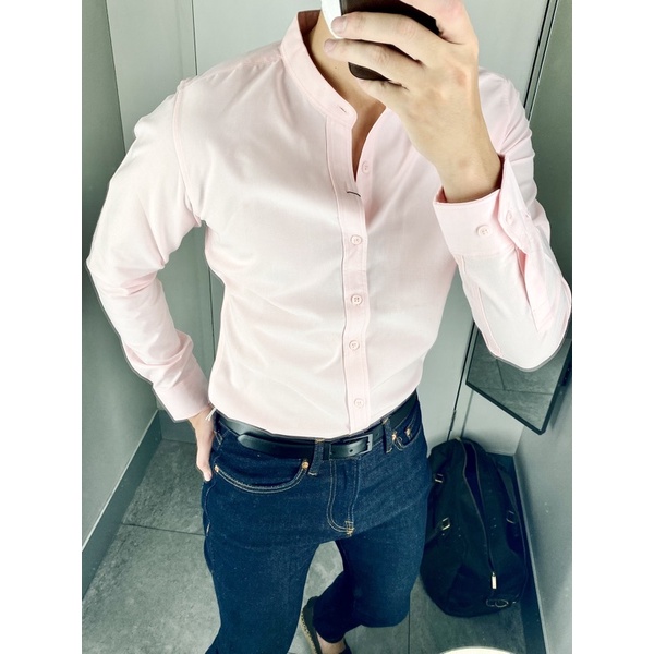 Sơ Mi Cổ Trụ Dài Tay
