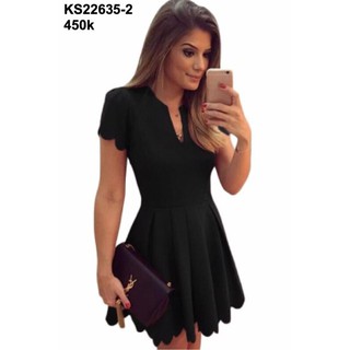 Đầm xòe đen big size 55- 110kg xếp ly