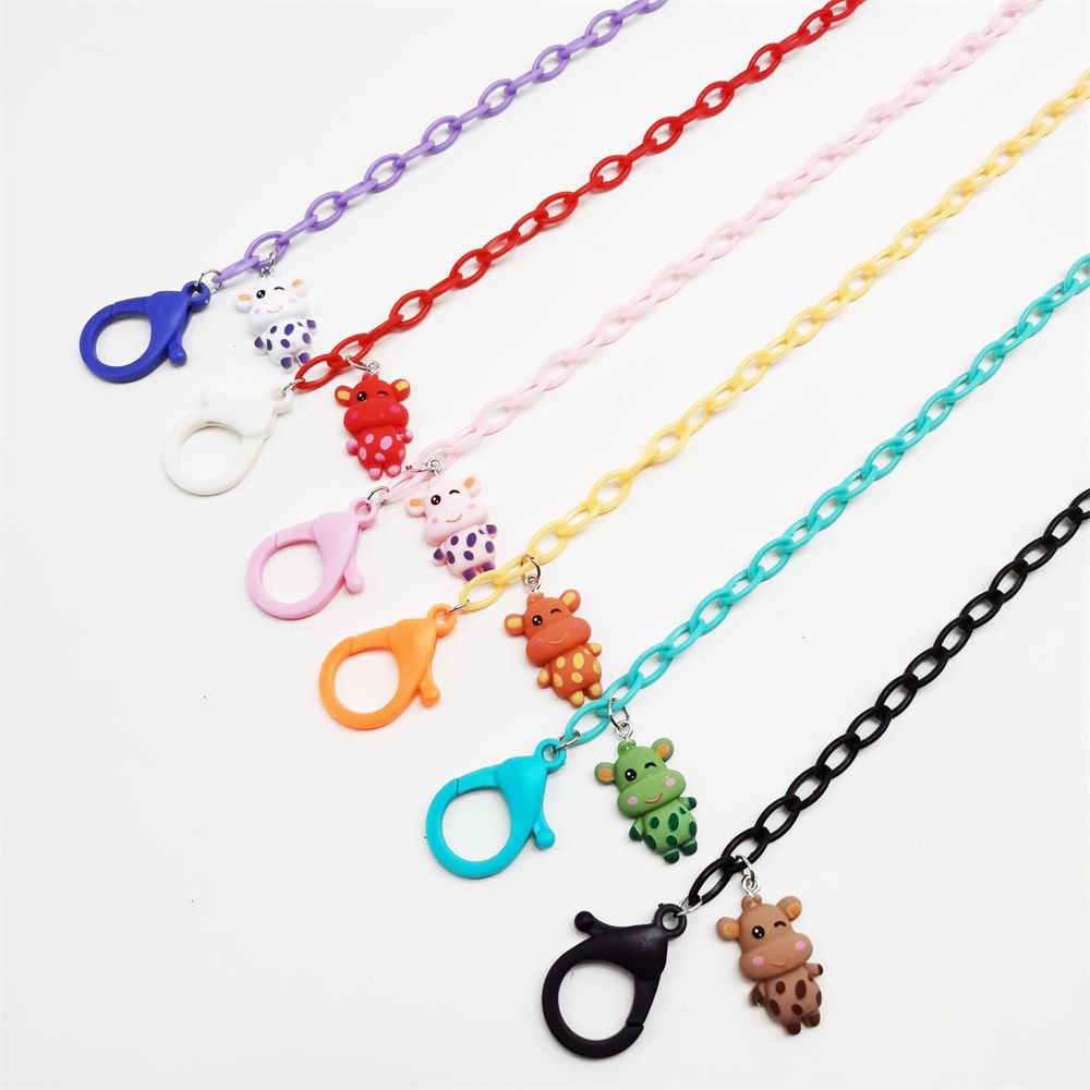Zaijie Dây Đeo Kính Đeo Cổ Bằng Acrylic Họa Tiết Bò Sữa Hoạt Hình Nhiều Màu Sắc Chống Mất