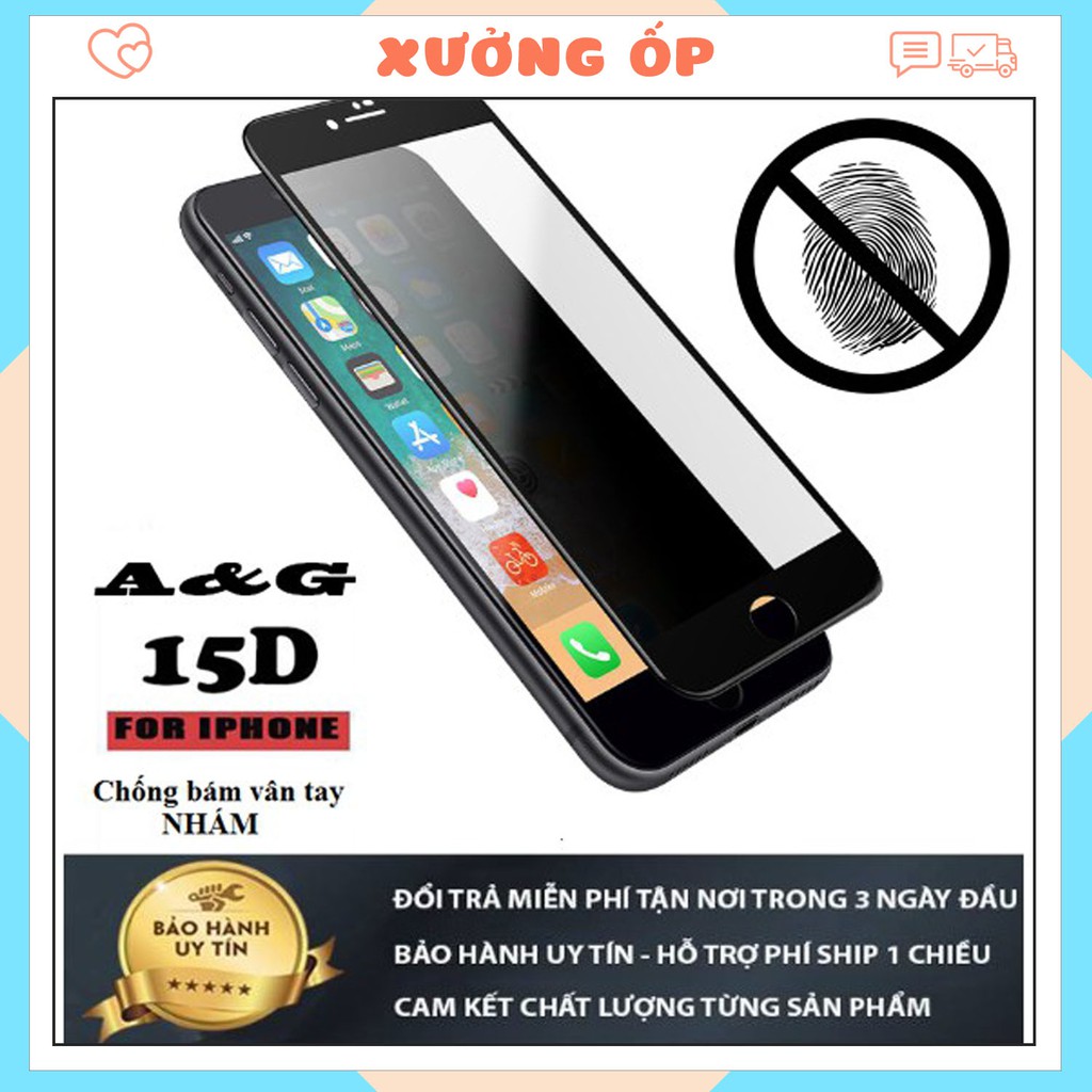 Kính Cường Lực Nhám Full Màn Chống Vân Tay Iphone 6/7/8/X/Xs/XsMax