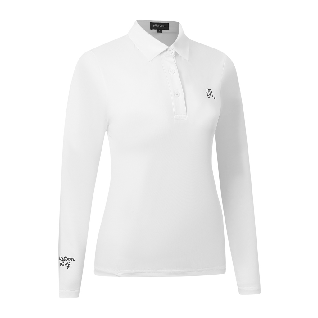 【Hàn Quốc】 MALBON Golf Áo thun dài tay dành cho nữ mùa thu và mùa đông Thể thao thoải mái Áo thun Golf Quần áo Golf của phụ nữ Áo thun khô nhanh