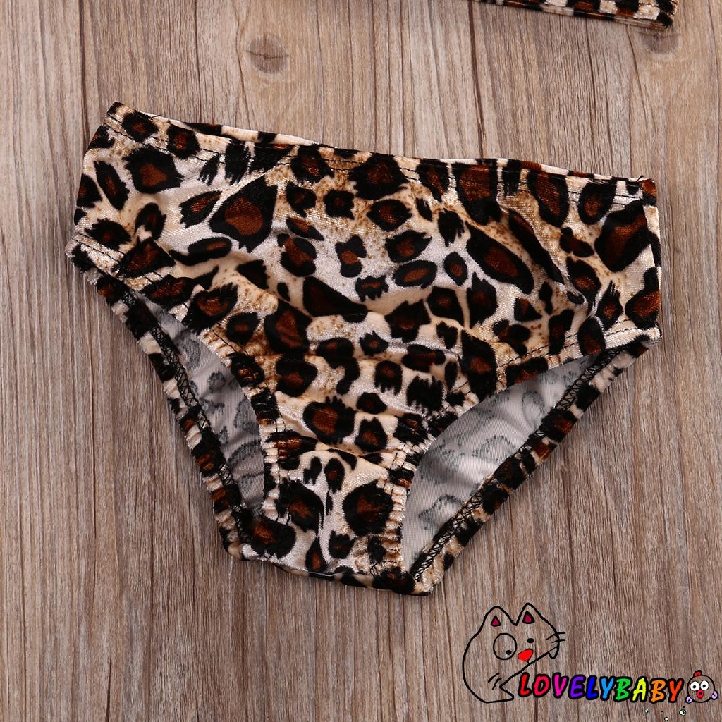 Bộ Bikini 2 Mảnh + Băng Đô Họa Tiết Da Báo Cho Bé Gái | BigBuy360 - bigbuy360.vn