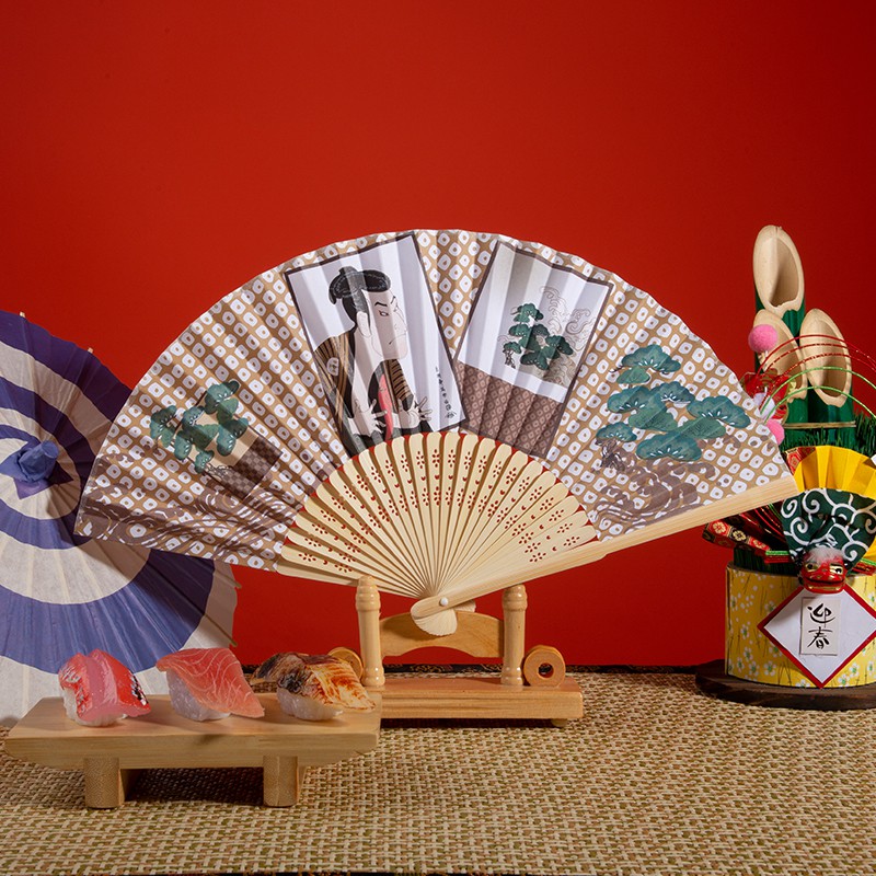 Quạt Xếp Bằng Giấy Kiểu Kimono Nhật Bản Dễ Thương