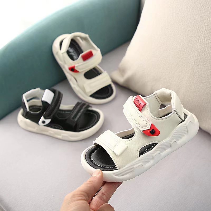 SANITKUN Giày sandal quai gai dán đế cao su chống trượt thời trang đi biển dành cho trẻ em