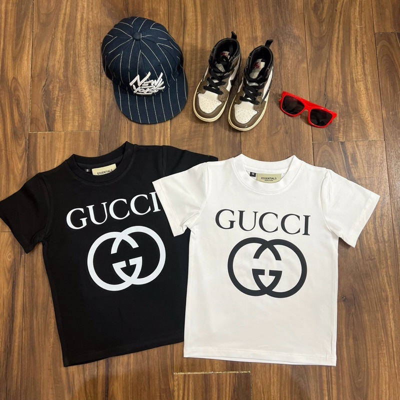 Áo thun tay lỡ gucci ss1 , áo thun bé trai , bé gái unisex chất liệu cotton , Kid_genZ