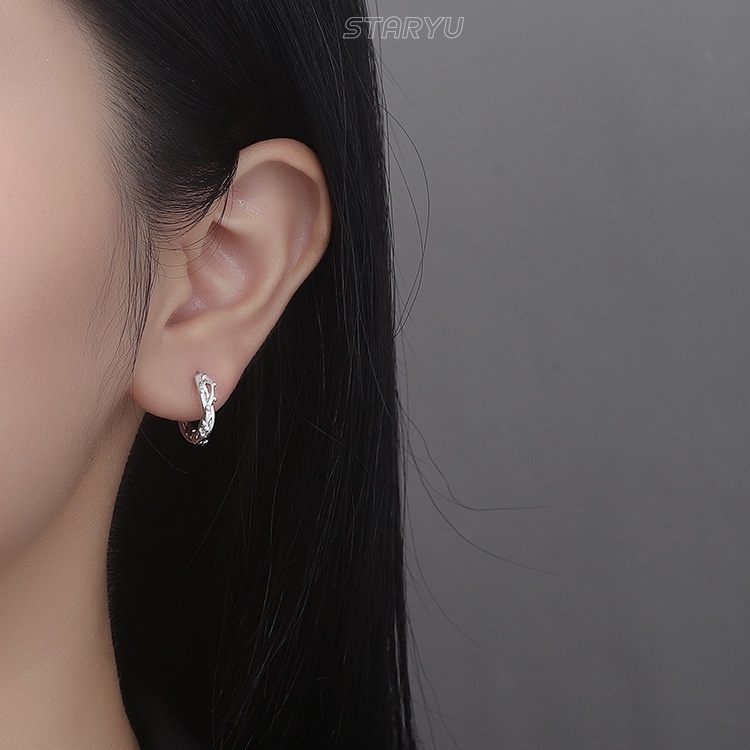 Bông Tai Bạc S990 Màu Đen/Bạc